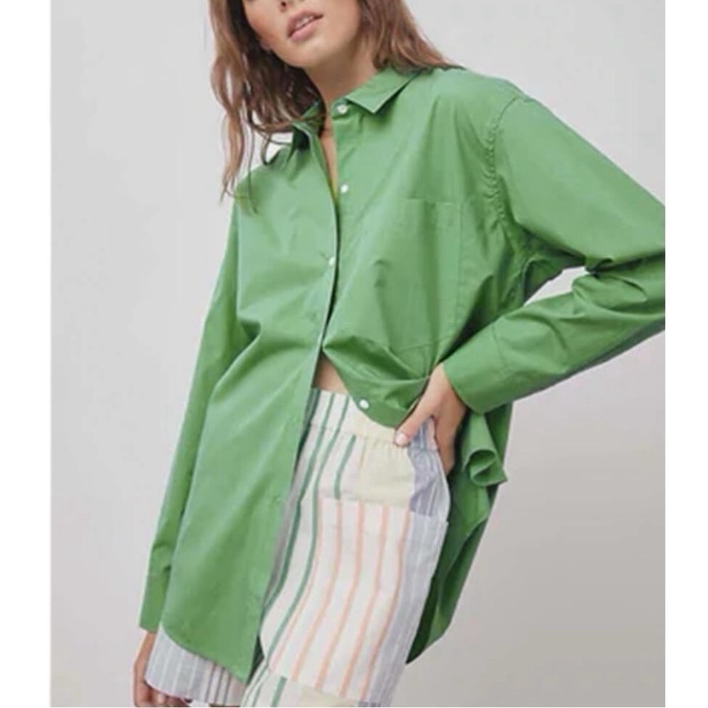 Rails Kelly Green Oversized Button Down Shirt